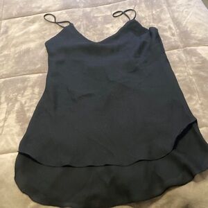 Cacique Black Satin-Look Camisole with Double-Layer Hem